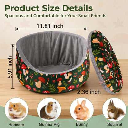 Hamster Cage Habitat Hamster Supplies Hamster Cage Small Animal round Hug Cup Hideout Bed - Bowl-Shaped Outdoor Habitat with Removable Machine-Washable Pad, Suction Cup Pad, Hamster Cage Accessories for Hamsters Guinea Pig Bed Guinea Pig House