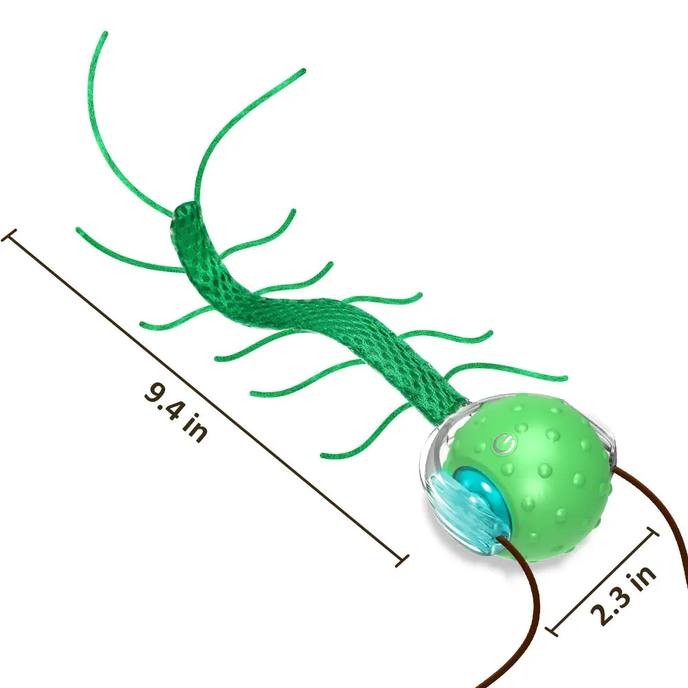 Motorized Interactive Cat Toy - Chirping Sound with Centipede-Style Movement for Indoor Play on Rugs and Carpets