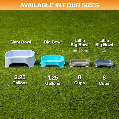 No-Spill Extra Large Dog Water Bowl - 2.25 Gallon Trough Design for Indoor and Outdoor Use (Vanilla Bean)