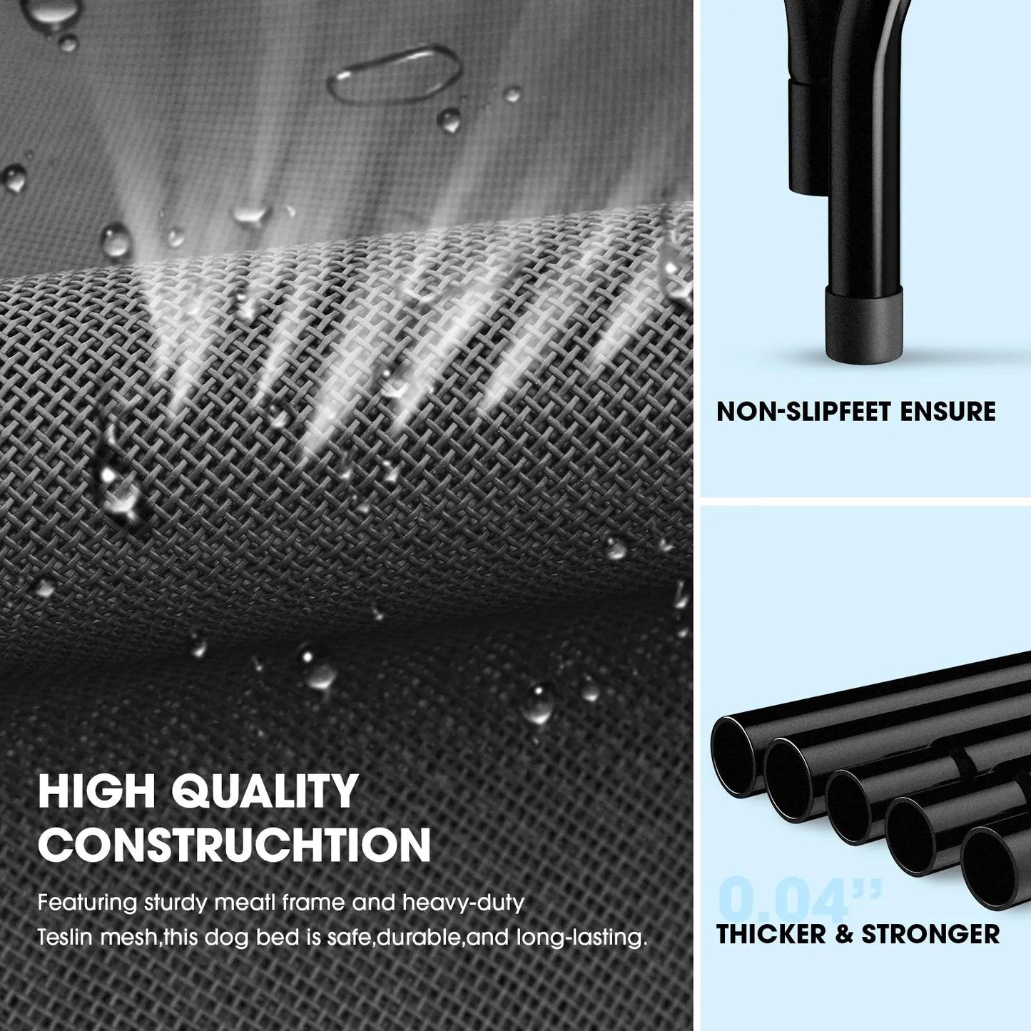 【Dealsforyoudays】 Elevated Dog Bed for Large Dogs, Cooling Pet Cot with Breathable Mesh & Durable Frame, Easy to Clean Raised Pet Mats for Indoor & Outdoor Home Summervibes Petlovers Outdoorfun Summerwins