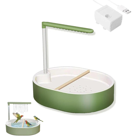 Parrot Shower, Automatic Parakeet Bird Bath with Pump, Large Bird Shower Fountain, Bird Bath for Parakeets, Conures and Other Pet Birds, Grooming, Bird Supplies