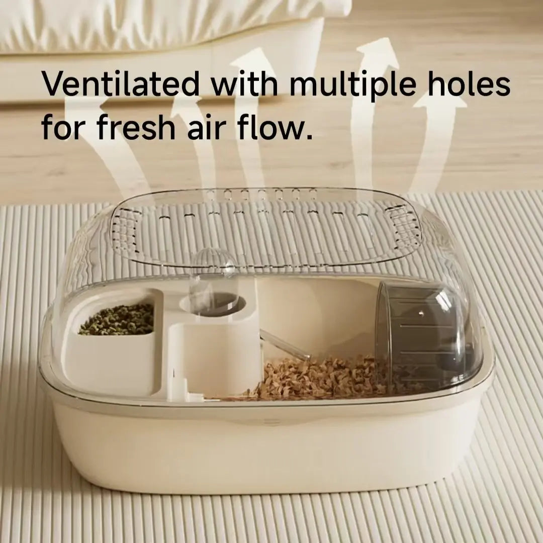 Panoramic Hamster Cage Set, Proper Hamster Cages, Hamster Enclosure, Breathable Design, Includes Running Wheel and Water Bottle, Detachable and Easy to Clean, Hamster Cage Habitat