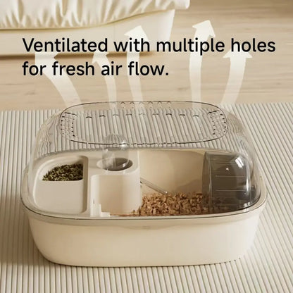 Panoramic Hamster Cage Set, Proper Hamster Cages, Hamster Enclosure, Breathable Design, Includes Running Wheel and Water Bottle, Detachable and Easy to Clean, Hamster Cage Habitat