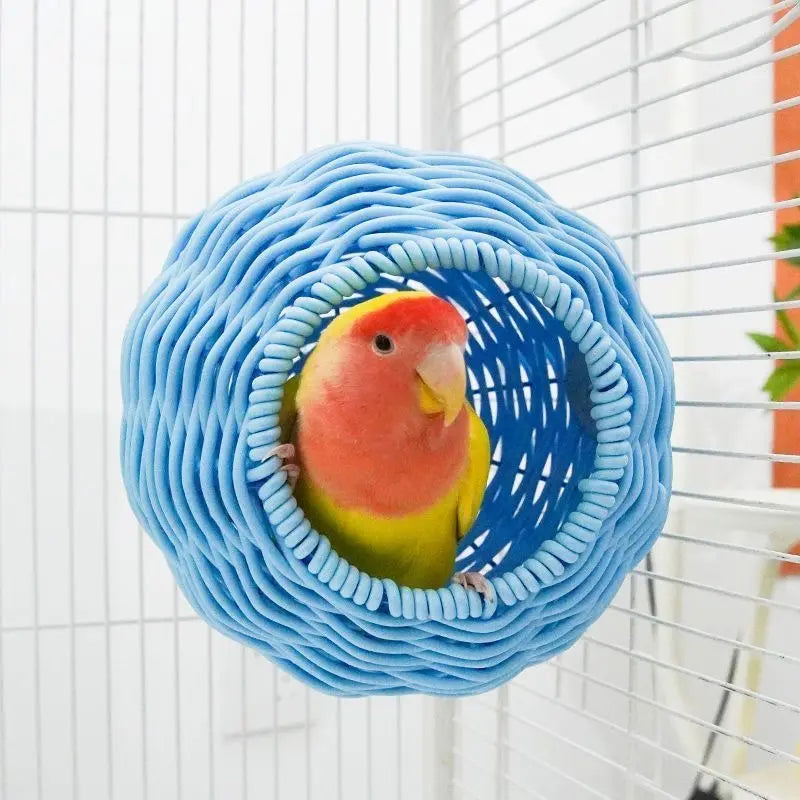 Premium Handcrafted Bird Nest for Cages - Imitation Rattan Parrot Bed and Breeding Box - Breathable, Durable, Bite-Resistant, and Easy to Clean