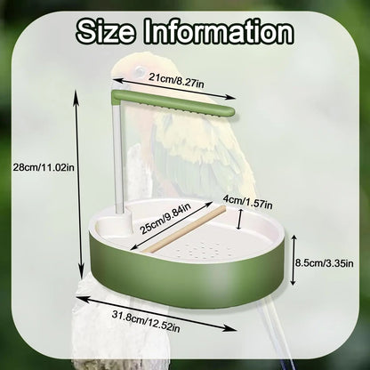 Parrot Shower, Automatic Parakeet Bird Bath with Pump, Large Bird Shower Fountain, Bird Bath for Parakeets, Conures and Other Pet Birds, Grooming, Bird Supplies