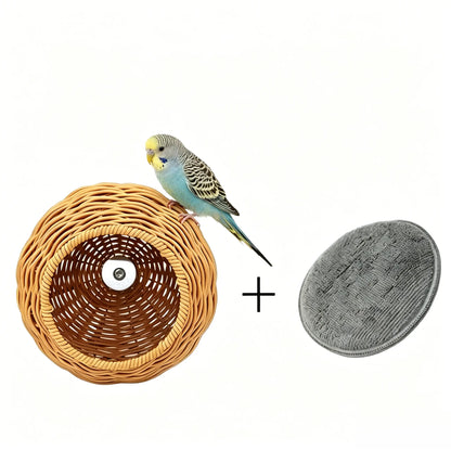 Premium Handcrafted Bird Nest for Cages - Imitation Rattan Parrot Bed and Breeding Box - Breathable, Durable, Bite-Resistant, and Easy to Clean