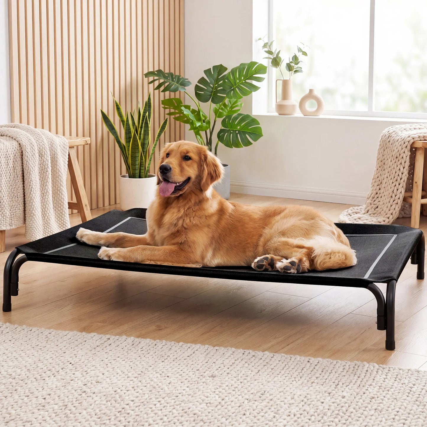 【Dealsforyoudays】 Elevated Dog Bed for Large Dogs, Cooling Pet Cot with Breathable Mesh & Durable Frame, Easy to Clean Raised Pet Mats for Indoor & Outdoor Home Summervibes Petlovers Outdoorfun Summerwins