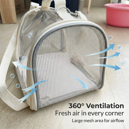 360° Panoramic Transparent Pet Bird Travel Carrier Backpack - Wide Clear Vision, Breathable, Comfortable Portable Parrot Outing Cage