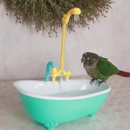 Parrot Automatic Intelligentbath Bird Shower Bathtub Supplies Blue Cute Plastic Cage Accessorieshousehold Accessory Bird Bath