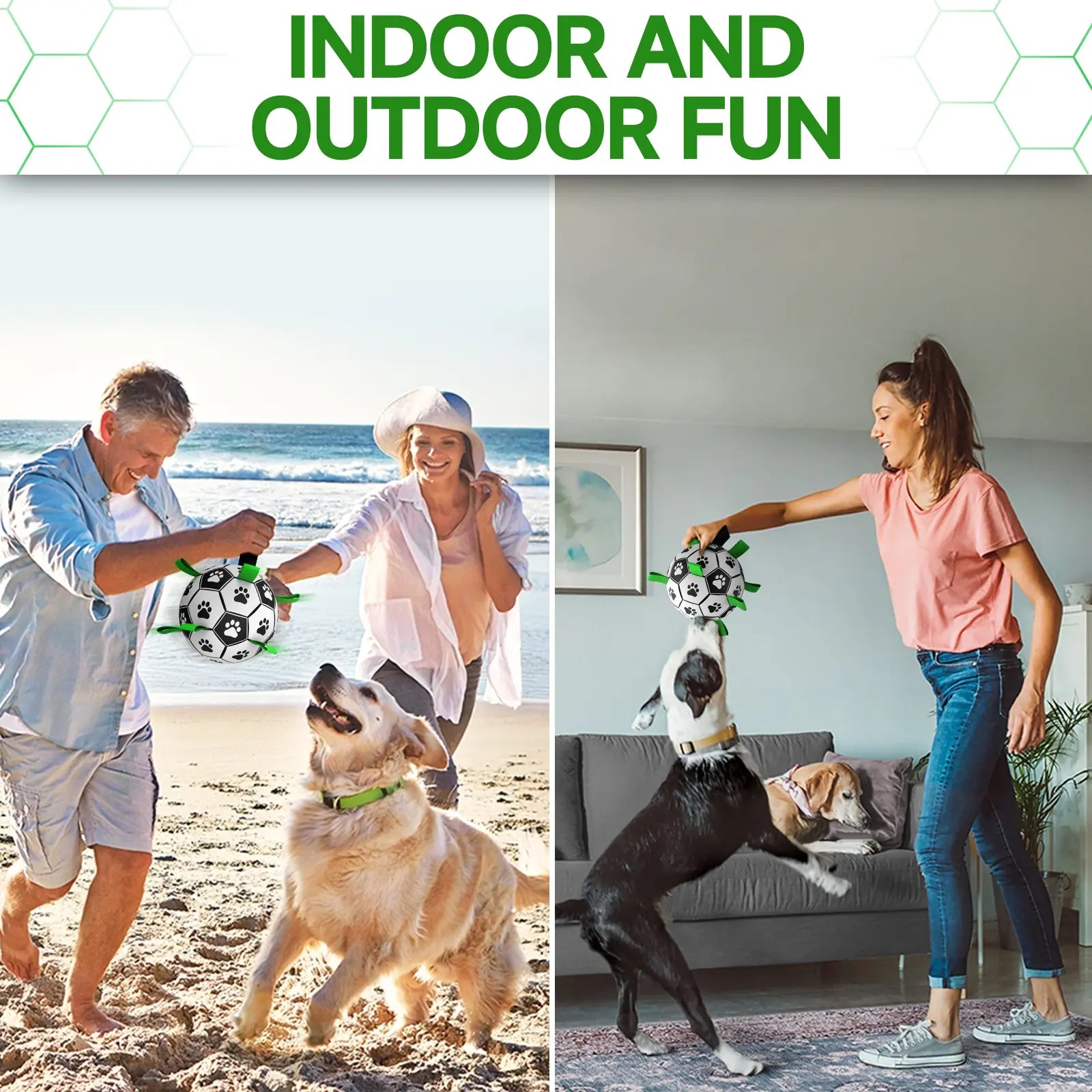 Herding Dog Ball, Durable Soccer Ball with 9 Grab Tabs for Outdoor & Water Play, Perfect Gift for Pets, Interactive Herding Ball #GLOBAL PICKS