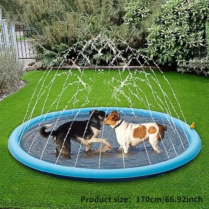 Outdoor Water Sprinkler for Dogs, Portable Non-Slip Universal Pet Play Bathing Sprinkler, Pet Shower Pad for Daily Use, Inflatable Water Soaker #GLOBAL PICKS