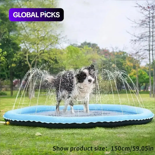 Outdoor Water Sprinkler for Dogs, Portable Non-Slip Universal Pet Play Bathing Sprinkler, Pet Shower Pad for Daily Use, Inflatable Water Soaker #GLOBAL PICKS