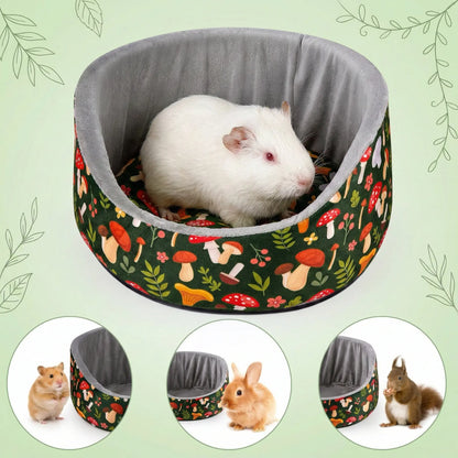 Hamster Cage Habitat Hamster Supplies Hamster Cage Small Animal round Hug Cup Hideout Bed - Bowl-Shaped Outdoor Habitat with Removable Machine-Washable Pad, Suction Cup Pad, Hamster Cage Accessories for Hamsters Guinea Pig Bed Guinea Pig House