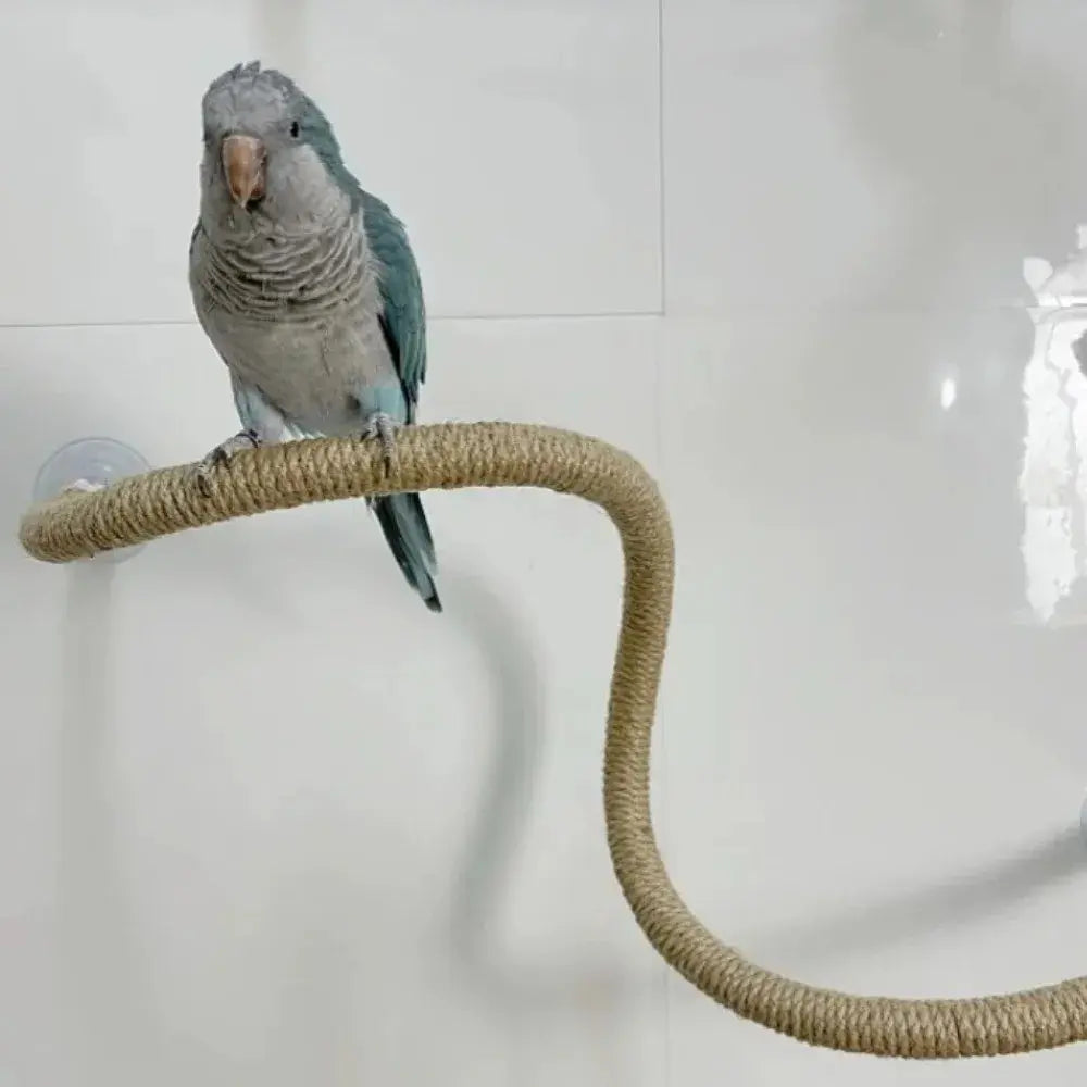 Flexible Bird Perch Rope with Suction Cup, DIY Adjustable Bird Cage Stand, Non-Slip Comfort Grip, Stable Climbing Rope for Birds