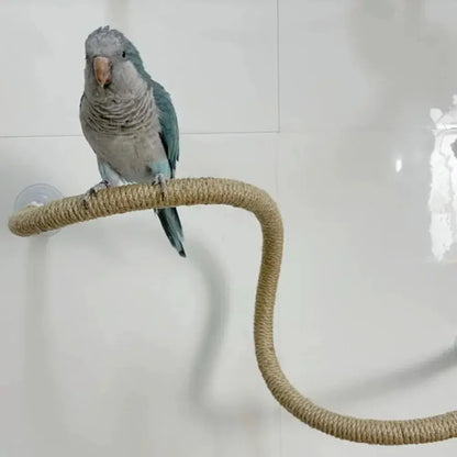 Flexible Bird Perch Rope with Suction Cup, DIY Adjustable Bird Cage Stand, Non-Slip Comfort Grip, Stable Climbing Rope for Birds