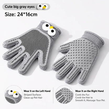 Soft Silicone Grooming Glove for Cats and Dogs - Deshedding Tool with Massage Nodes for Loose Fur Removal