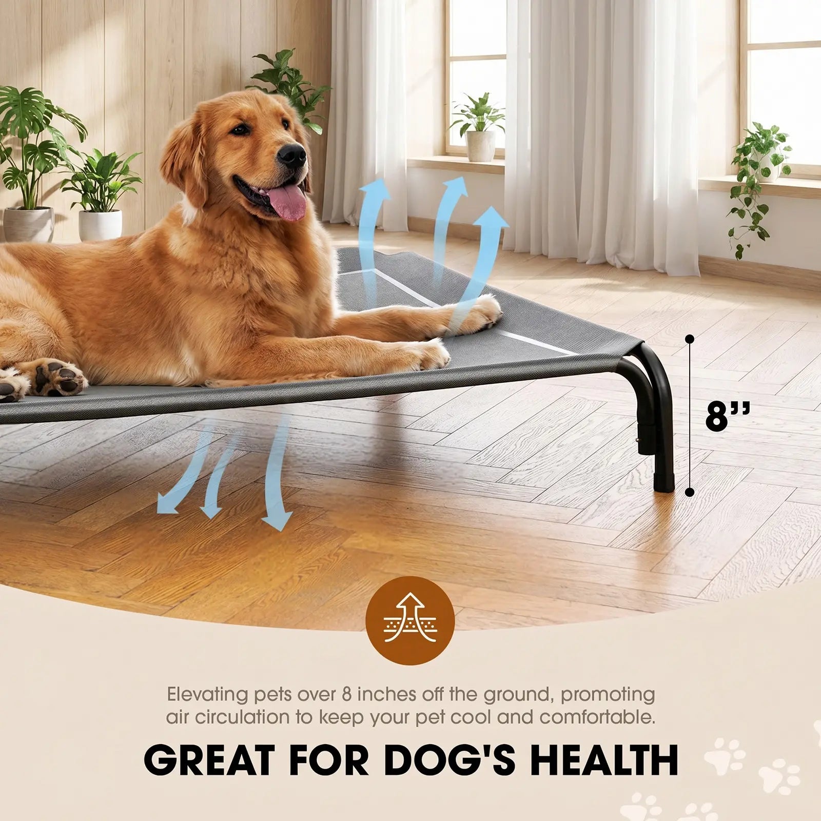 【Dealsforyoudays】 Elevated Dog Bed for Large Dogs, Cooling Pet Cot with Breathable Mesh & Durable Frame, Easy to Clean Raised Pet Mats for Indoor & Outdoor Home Summervibes Petlovers Outdoorfun Summerwins