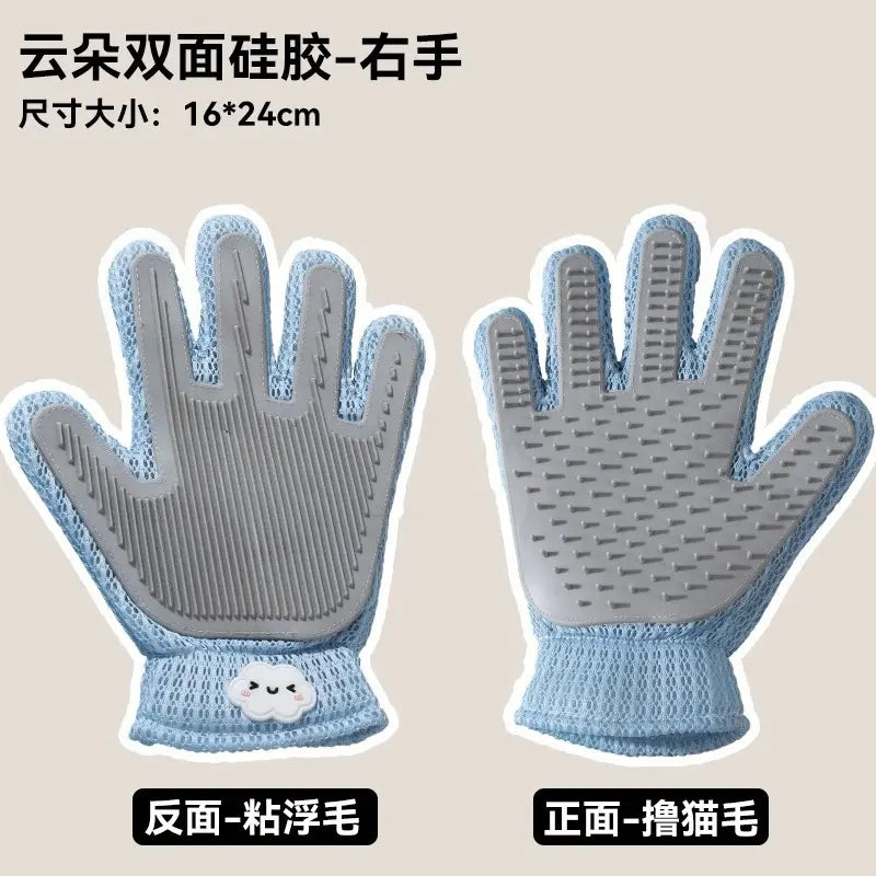 Soft Silicone Grooming Glove for Cats and Dogs - Deshedding Tool with Massage Nodes for Loose Fur Removal
