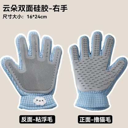 Soft Silicone Grooming Glove for Cats and Dogs - Deshedding Tool with Massage Nodes for Loose Fur Removal