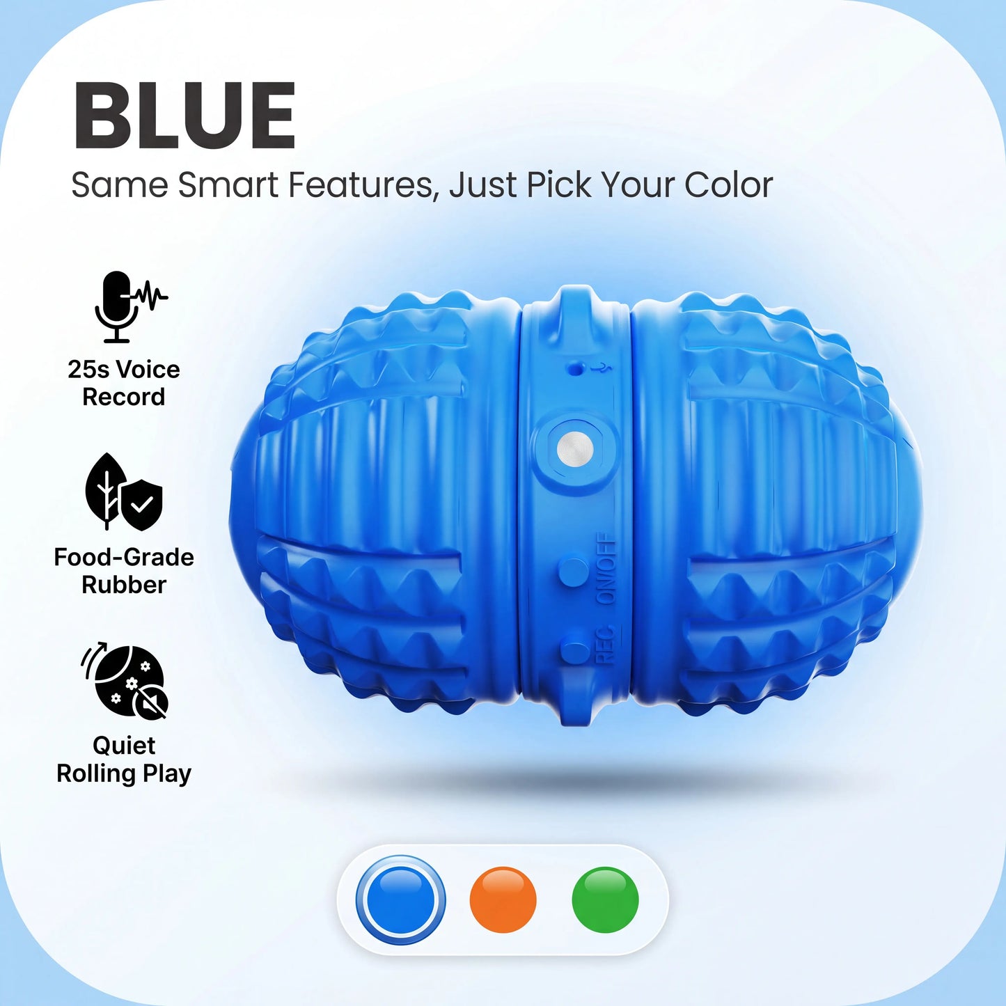 Interactive Automatic Dog Ball Toy – Dual Motors, Voice Recording, Motion Activation, Rope | Rechargeable & Water-Resistant for Small to Medium Dogs