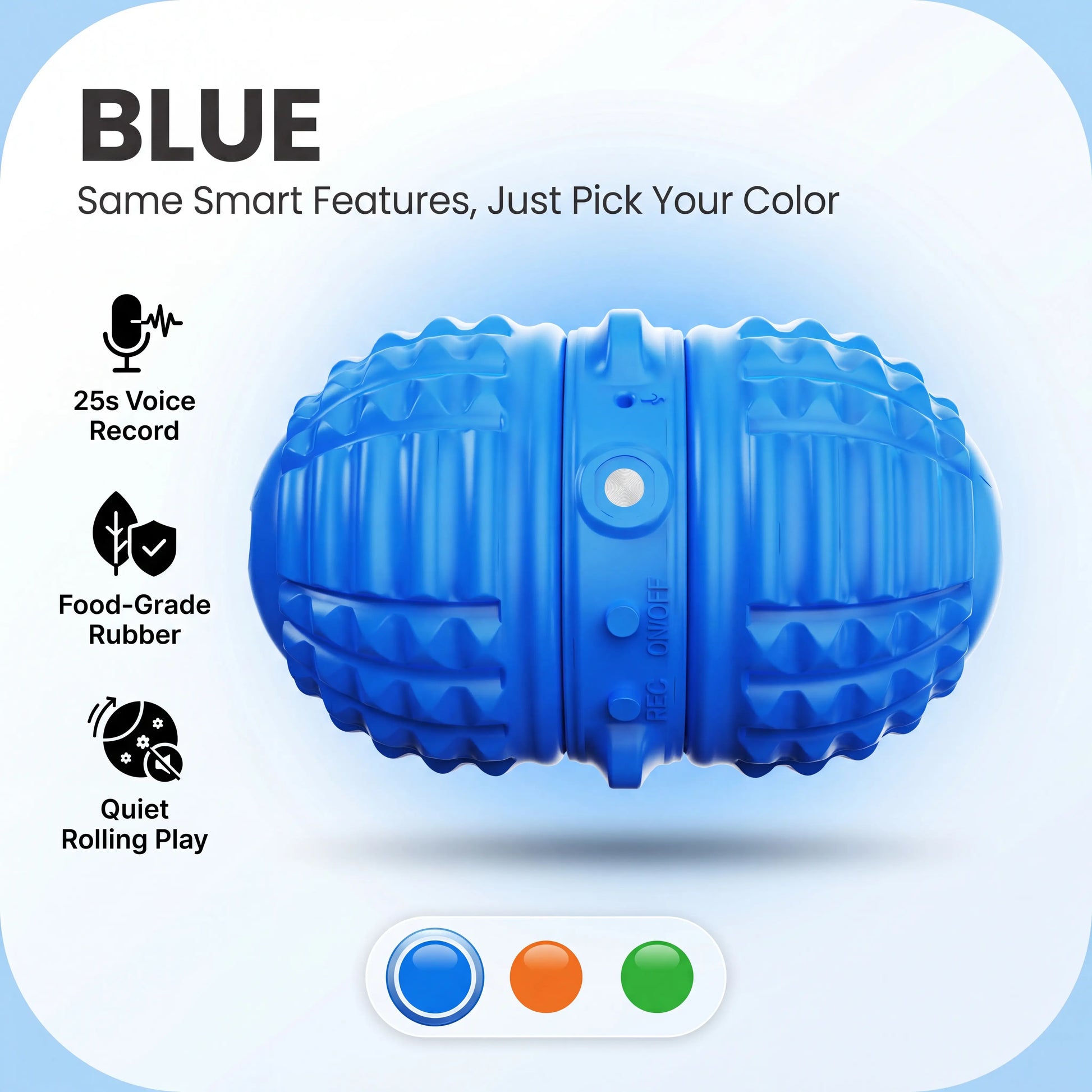 Interactive Automatic Dog Ball Toy – Dual Motors, Voice Recording, Motion Activation, Rope | Rechargeable & Water-Resistant for Small to Medium Dogs