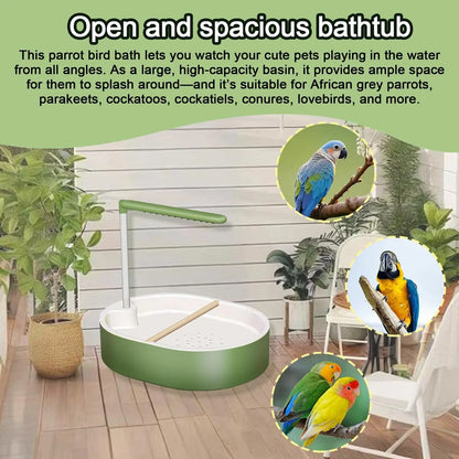 Parrot Shower, Automatic Parakeet Bird Bath with Pump, Large Bird Shower Fountain, Bird Bath for Parakeets, Conures and Other Pet Birds, Grooming, Bird Supplies