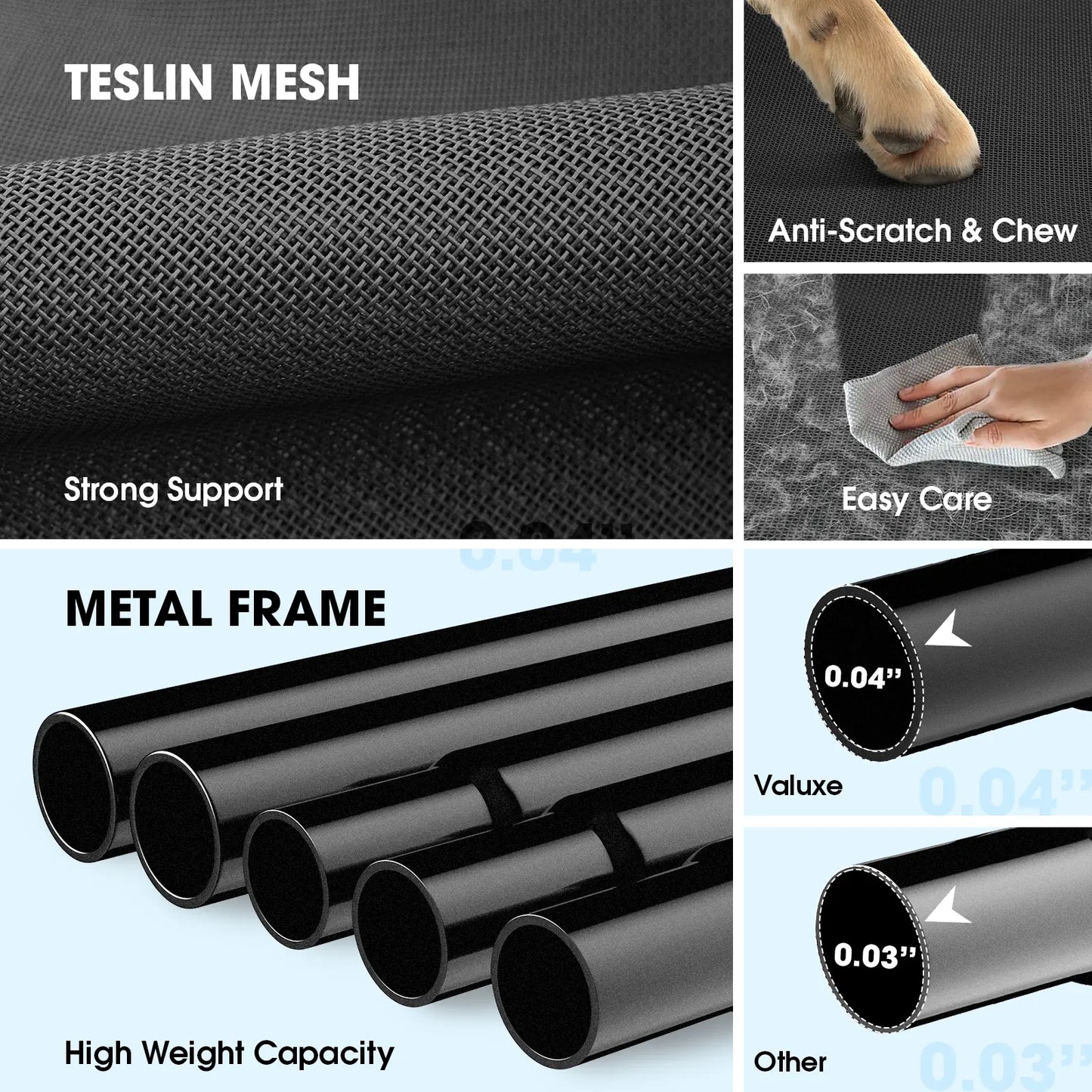 【Dealsforyoudays】 Elevated Dog Bed for Large Dogs, Cooling Pet Cot with Breathable Mesh & Durable Frame, Easy to Clean Raised Pet Mats for Indoor & Outdoor Home Summervibes Petlovers Outdoorfun Summerwins
