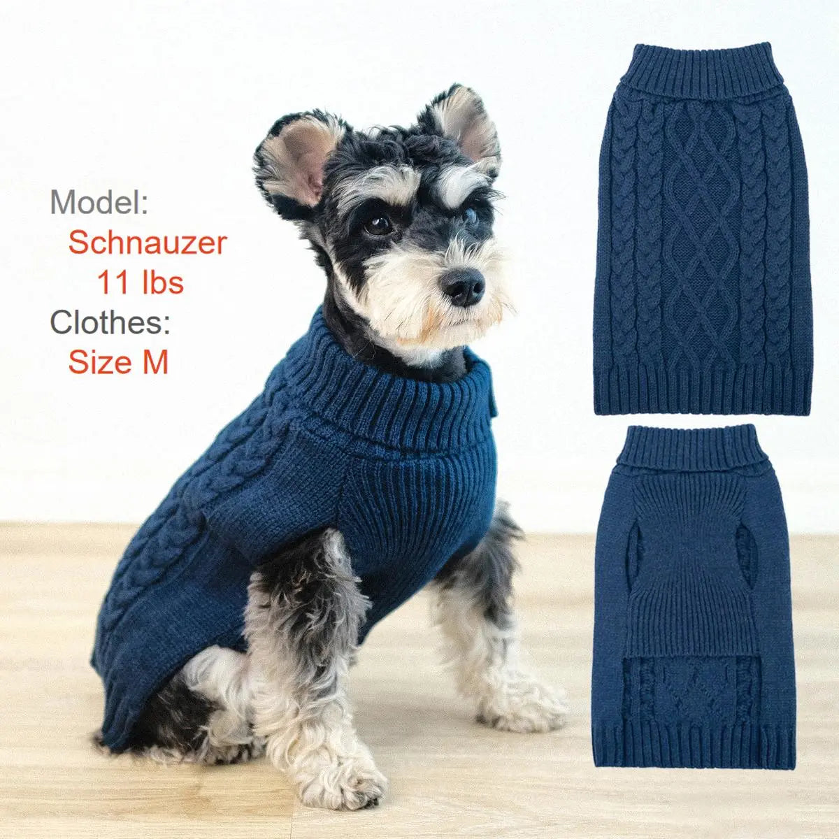 Classic Cable Knit Turtleneck Dog Sweater, Puppy Sweater, Winter Warm Pet Clothes for Small to Medium Dogs & Cats, Soft and Comfortable Pet Clothing #GLOBAL PICKS