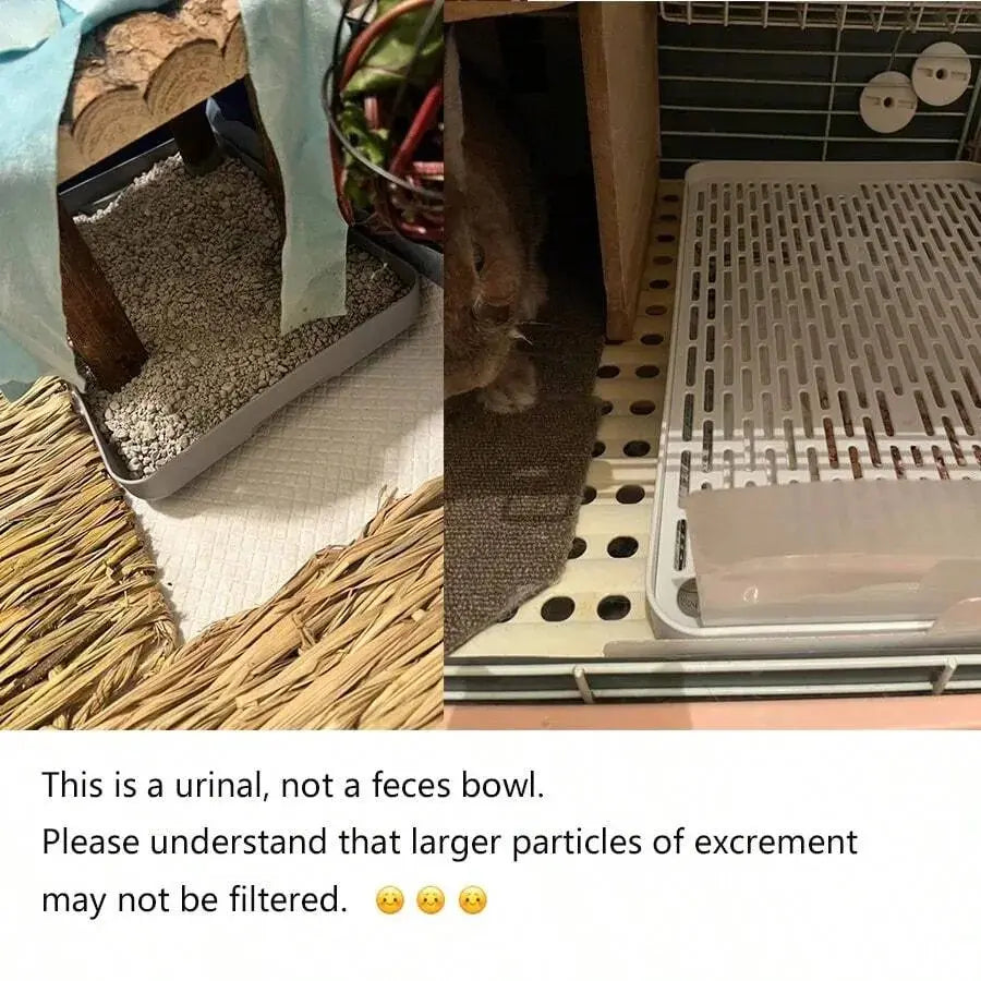 Grid Design Guinea Pig Litter Box, Rabbit Training Cage Toilet with Removable Tray, Hygienic Potty for Hamsters, Ferrets & Bunnies, Cleaning, Easy to Clean