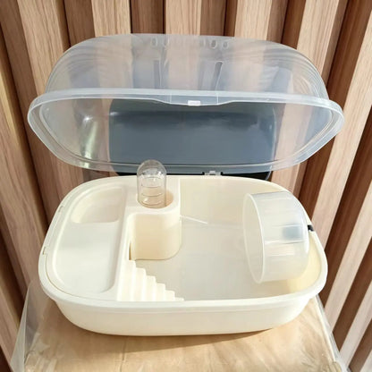 Panoramic Hamster Cage Set, Proper Hamster Cages, Hamster Enclosure, Breathable Design, Includes Running Wheel and Water Bottle, Detachable and Easy to Clean, Hamster Cage Habitat