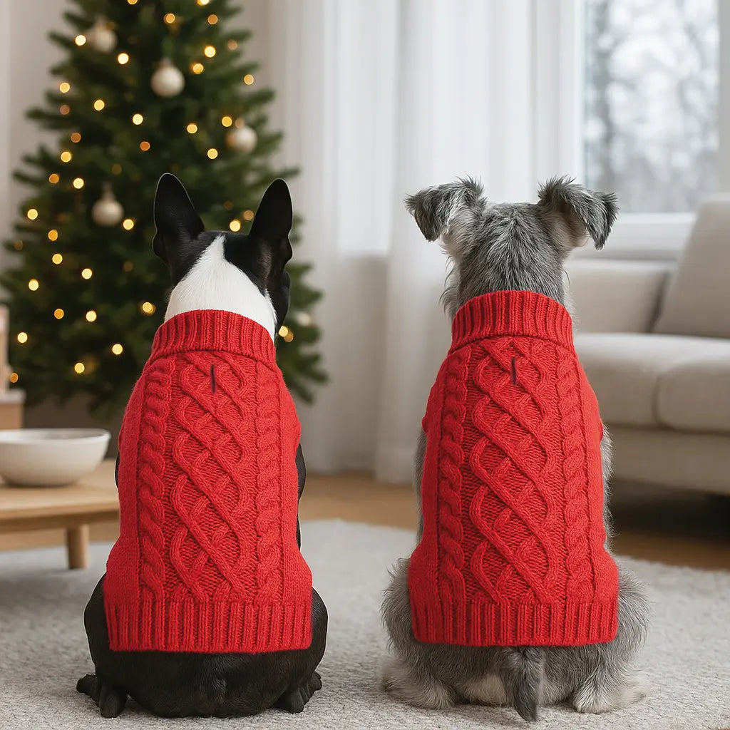 Classic Cable Knit Turtleneck Dog Sweater, Puppy Sweater, Winter Warm Pet Clothes for Small to Medium Dogs & Cats, Soft and Comfortable Pet Clothing #GLOBAL PICKS