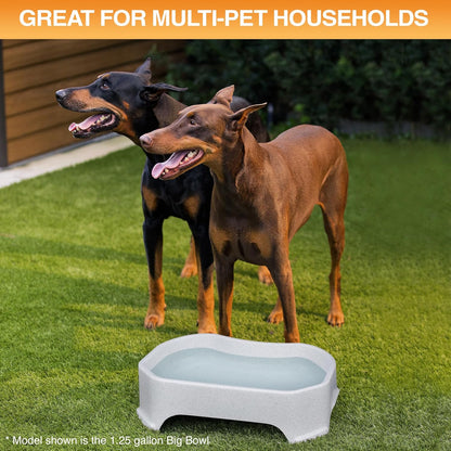 No-Spill Extra Large Dog Water Bowl - 2.25 Gallon Trough Design for Indoor and Outdoor Use (Vanilla Bean)