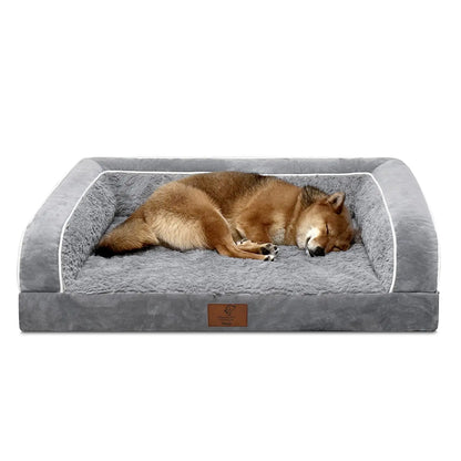 Dog Beds for Large Dogs, Washable Dog Bed Sofa with Removable Cover, Waterproof Dog Bed Couch with Nonslip Bottom, High Bolster Dog Bed, Orthopedic Dog Bed