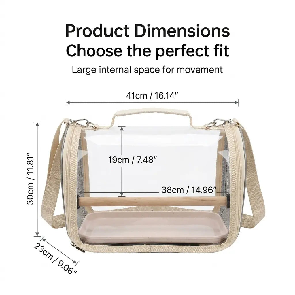 360° Panoramic Transparent Pet Bird Travel Carrier Backpack - Wide Clear Vision, Breathable, Comfortable Portable Parrot Outing Cage