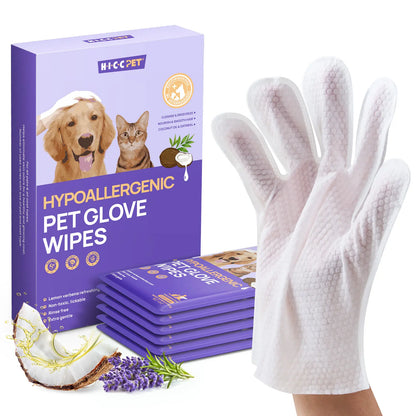 【Dealsforyoudays】Hicc PET Disposable Dog Grooming Wipes (20Pcs) - Natural, Hypoallergenic, No-Rinse Mess-Free Grooming Wipes with Fermented Oils for Hair Removal, Sticky Hair Control, Deodorizing, Skin Moisture, Paw Care, Outdoor Use Summerwins