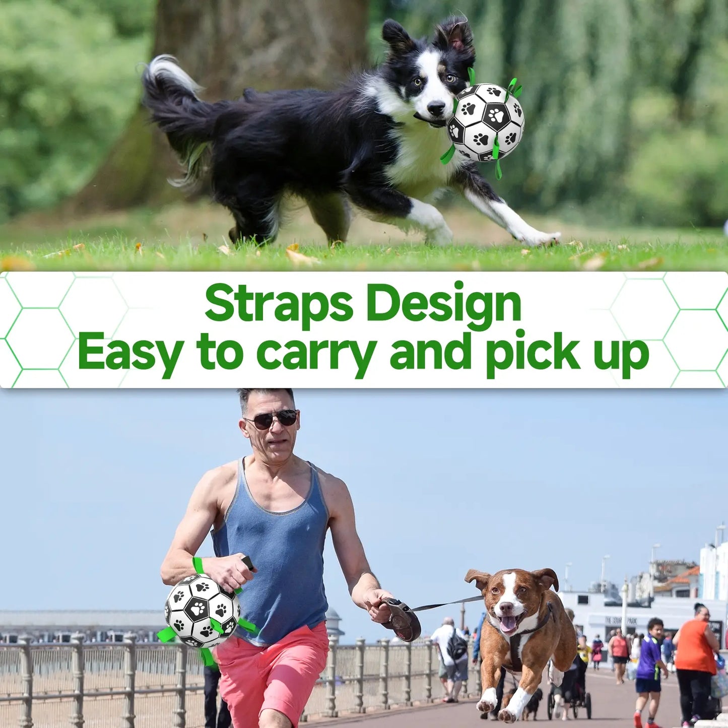 Herding Dog Ball, Durable Soccer Ball with 9 Grab Tabs for Outdoor & Water Play, Perfect Gift for Pets, Interactive Herding Ball #GLOBAL PICKS