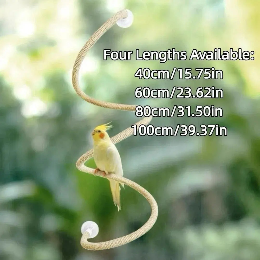 Flexible Bird Perch Rope with Suction Cup, DIY Adjustable Bird Cage Stand, Non-Slip Comfort Grip, Stable Climbing Rope for Birds