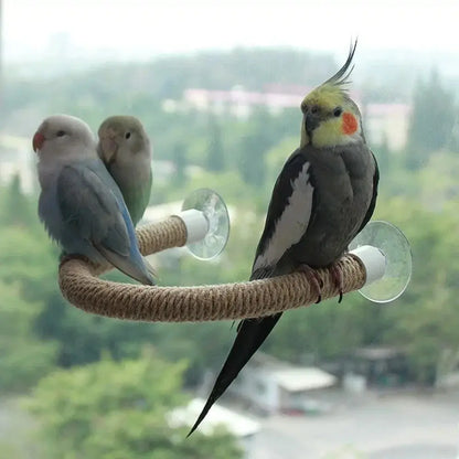 Flexible Bird Perch Rope with Suction Cup, DIY Adjustable Bird Cage Stand, Non-Slip Comfort Grip, Stable Climbing Rope for Birds