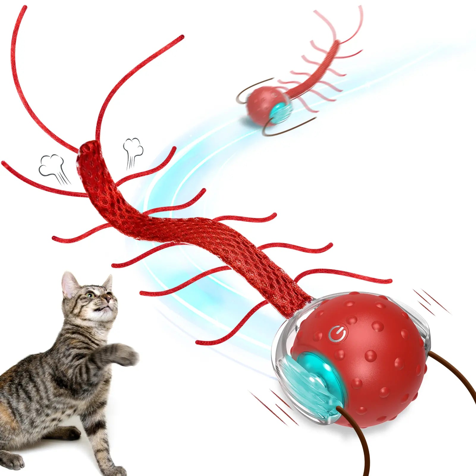Motorized Interactive Cat Toy - Chirping Sound with Centipede-Style Movement for Indoor Play on Rugs and Carpets
