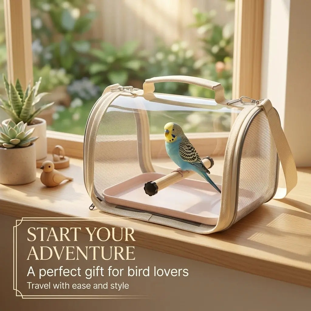 360° Panoramic Transparent Pet Bird Travel Carrier Backpack - Wide Clear Vision, Breathable, Comfortable Portable Parrot Outing Cage