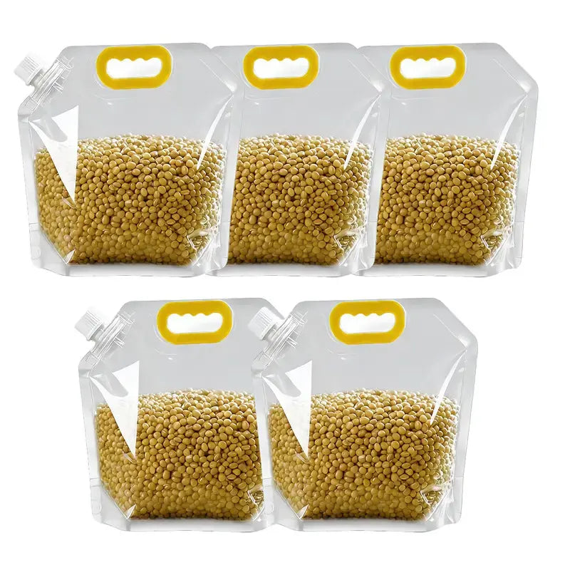 【Summer Sale Deals】5 Pack Reusable Food Sealed Bags. Leak Proof & Moisture Resistant Pet Feeding Containers for Dog and Cat. Eco-Friendly Liquid Safe Storage Pouches to Prevent Spillage. Perfect for Kibble and Treats.
