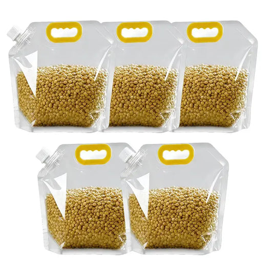 【Summer Sale Deals】5 Pack Reusable Food Sealed Bags. Leak Proof & Moisture Resistant Pet Feeding Containers for Dog and Cat. Eco-Friendly Liquid Safe Storage Pouches to Prevent Spillage. Perfect for Kibble and Treats.