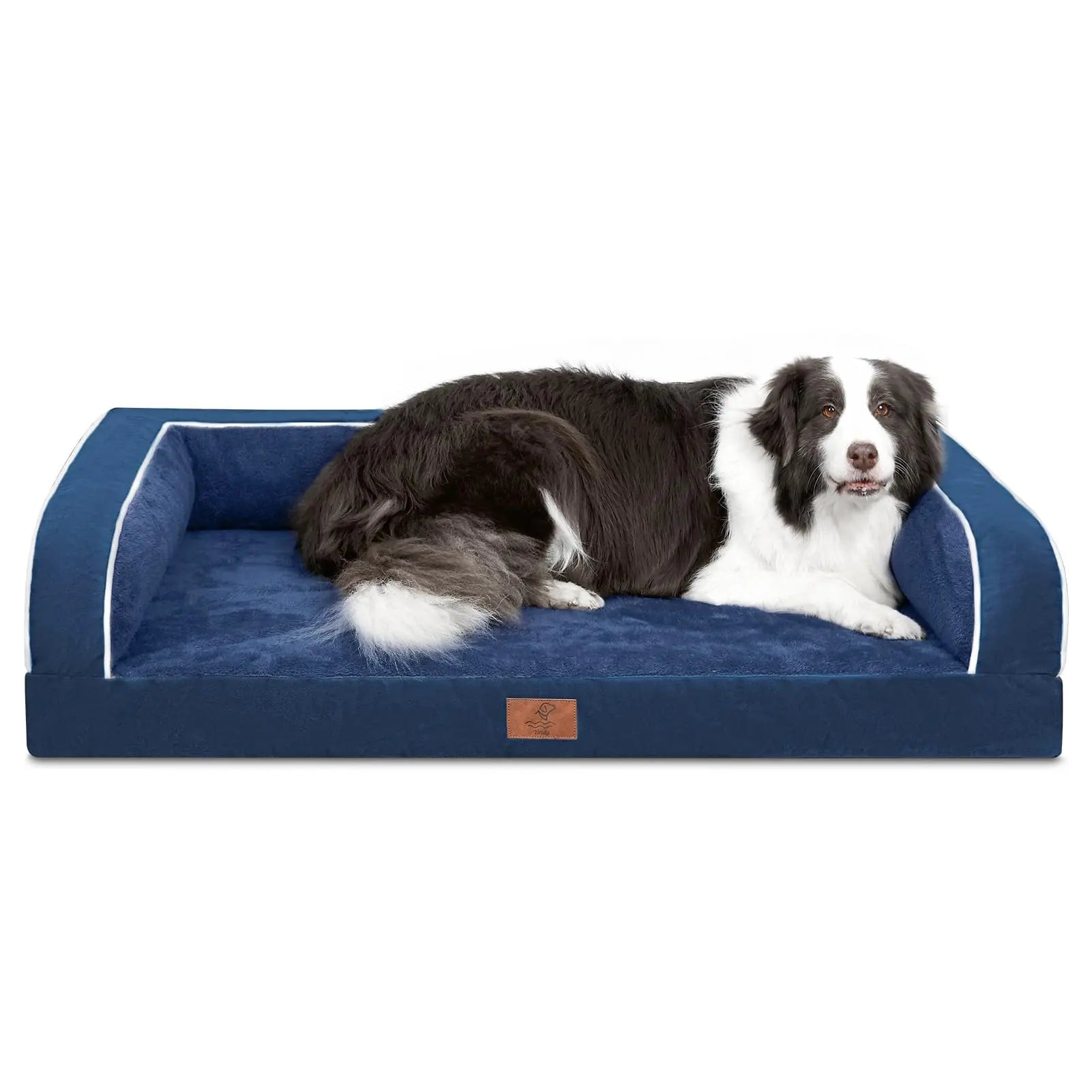 Dog Beds for Large Dogs, Washable Dog Bed Sofa with Removable Cover, Waterproof Dog Bed Couch with Nonslip Bottom, High Bolster Dog Bed, Orthopedic Dog Bed