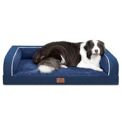 Dog Beds for Large Dogs, Washable Dog Bed Sofa with Removable Cover, Waterproof Dog Bed Couch with Nonslip Bottom, High Bolster Dog Bed, Orthopedic Dog Bed