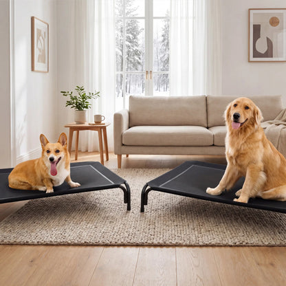 【Dealsforyoudays】 Elevated Dog Bed for Large Dogs, Cooling Pet Cot with Breathable Mesh & Durable Frame, Easy to Clean Raised Pet Mats for Indoor & Outdoor Home Summervibes Petlovers Outdoorfun Summerwins
