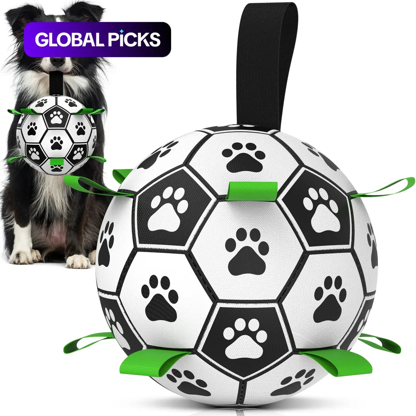 Herding Dog Ball, Durable Soccer Ball with 9 Grab Tabs for Outdoor & Water Play, Perfect Gift for Pets, Interactive Herding Ball #GLOBAL PICKS
