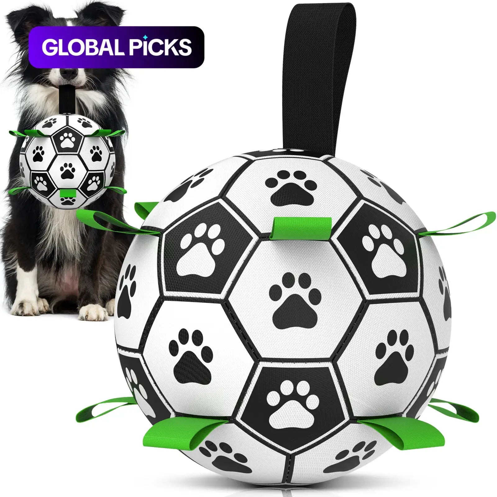 Herding Dog Ball, Durable Soccer Ball with 9 Grab Tabs for Outdoor & Water Play, Perfect Gift for Pets, Interactive Herding Ball #GLOBAL PICKS