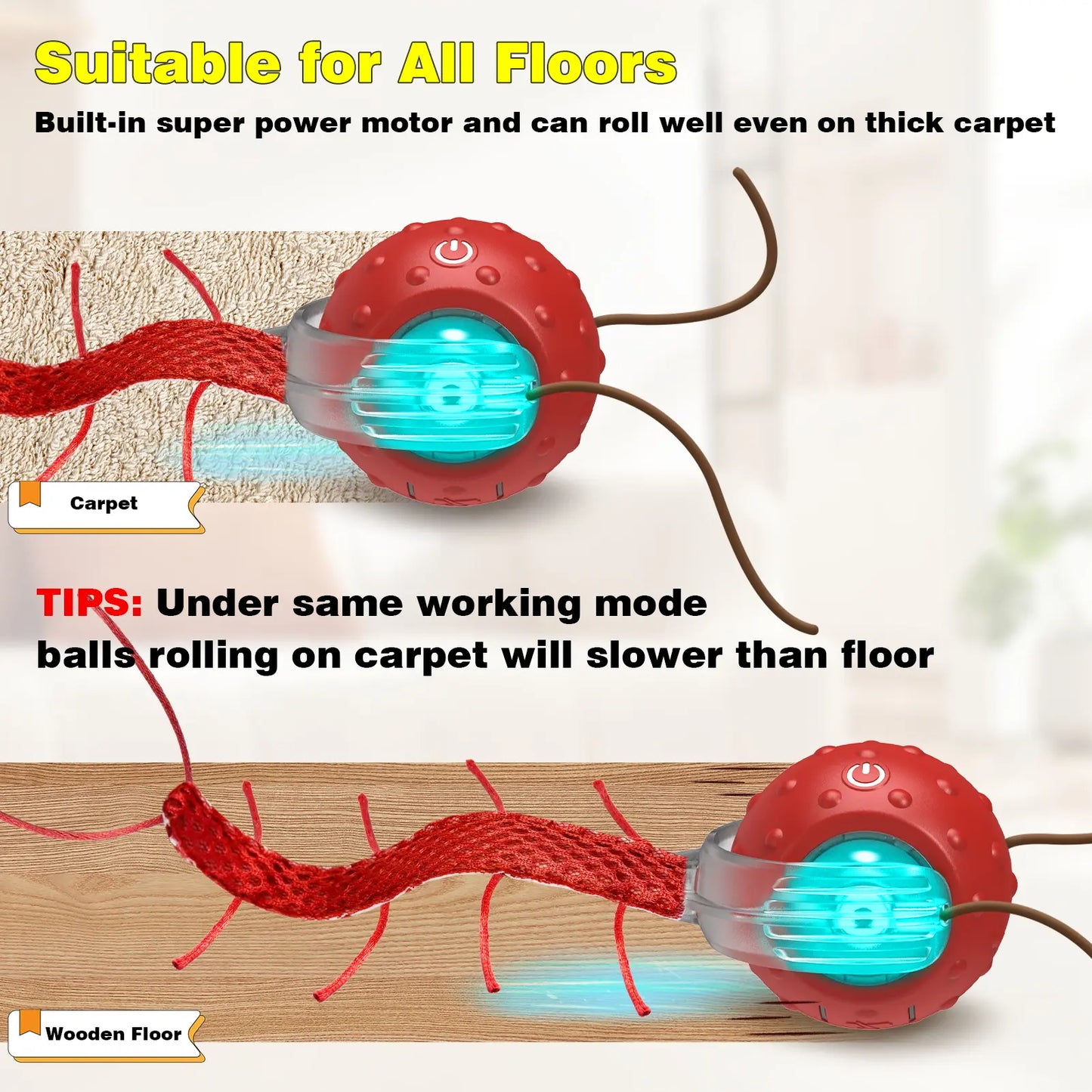 Motorized Interactive Cat Toy - Chirping Sound with Centipede-Style Movement for Indoor Play on Rugs and Carpets