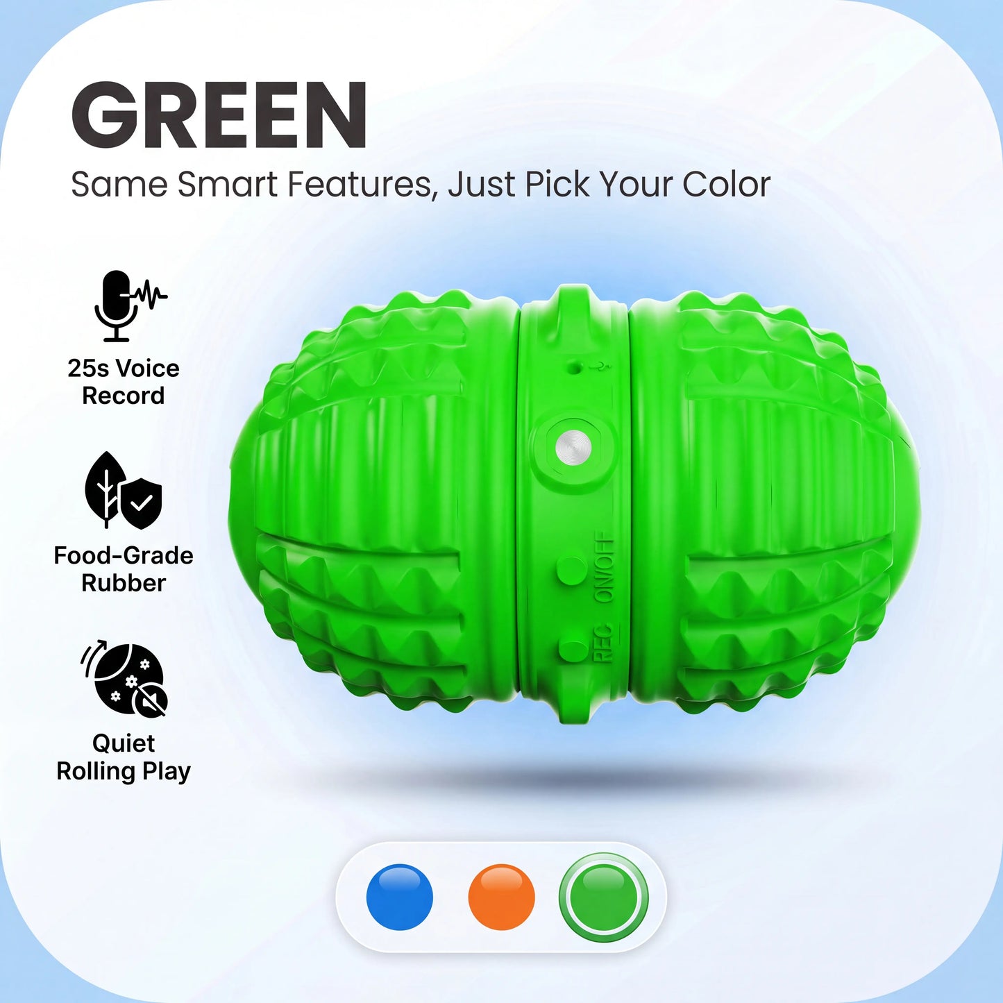 Interactive Automatic Dog Ball Toy – Dual Motors, Voice Recording, Motion Activation, Rope | Rechargeable & Water-Resistant for Small to Medium Dogs