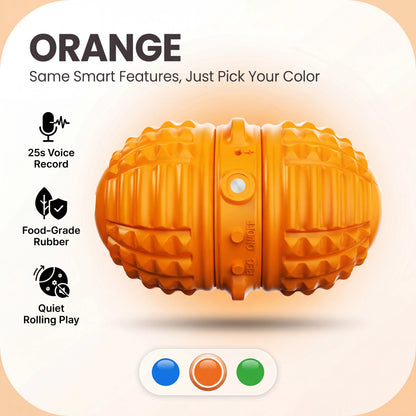 Interactive Automatic Dog Ball Toy – Dual Motors, Voice Recording, Motion Activation, Rope | Rechargeable & Water-Resistant for Small to Medium Dogs